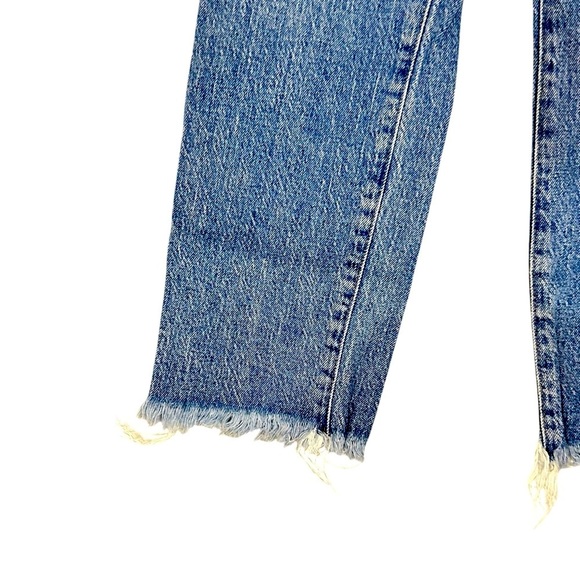 Madewell “perfect vintage” cotton midtone Straight Leg Jeans raw edge hem 26 - Picture 7 of 10